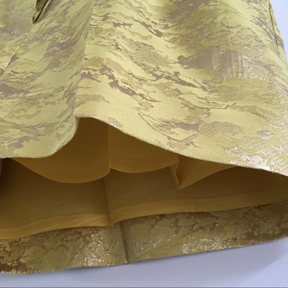 Leifsdottir Anthropologie Gold Brocade Shorts 4 6 - Picture 9 of 12